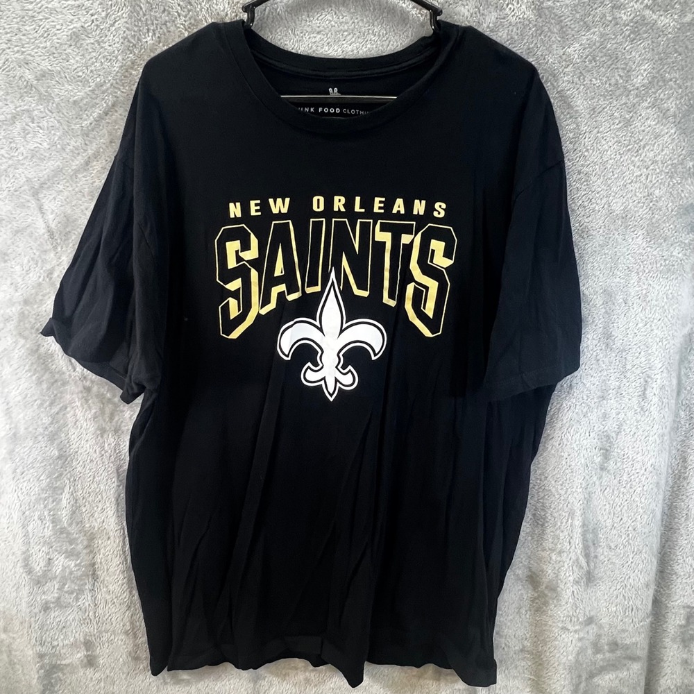 Junk Food Clothing New Orleans Saints NFL Black Graphic T-Shirt Mens XXL 2021